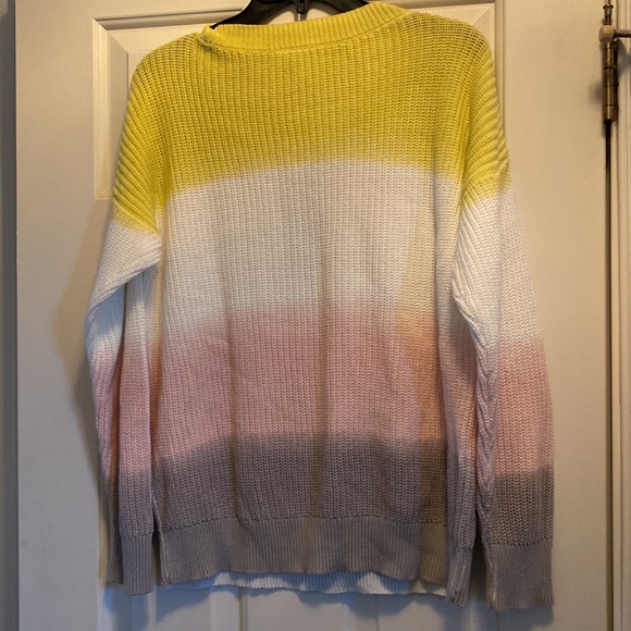 Loft Lounge Colorblock Tie Dye Pullover Chunky Sweater - Picture 3 of 6